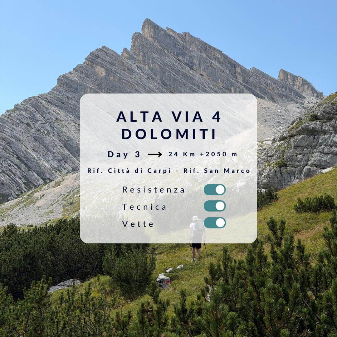 Alta Via 4 tappa 3: Rif. Città di Carpi – Rif. San Marco