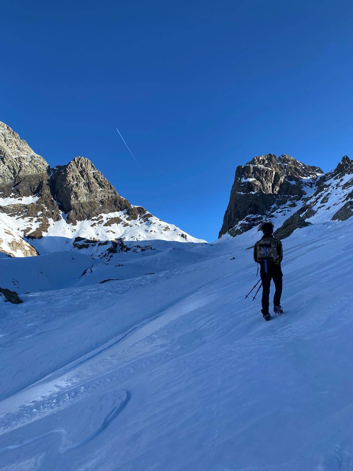 Verso il Passo Valsecca (Diavolino sulla sx e Poris sulla dx) - 29.01.22